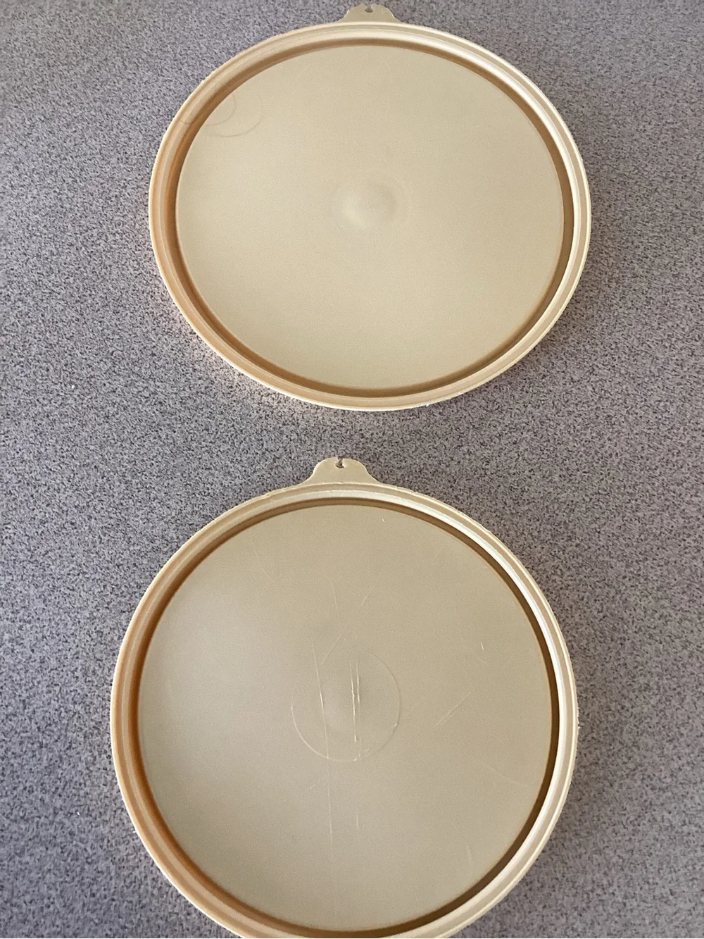 Set of 2 Vintage 1970’s Round Sheer Storage Containers